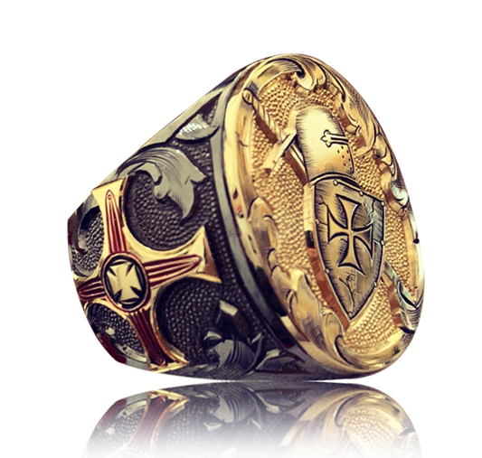 Mixed Templar Gold-Silver Ring 18k