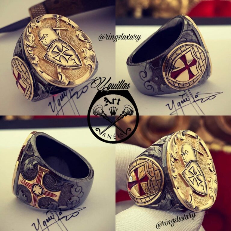 Mixed Templar Gold-Silver Ring 18k