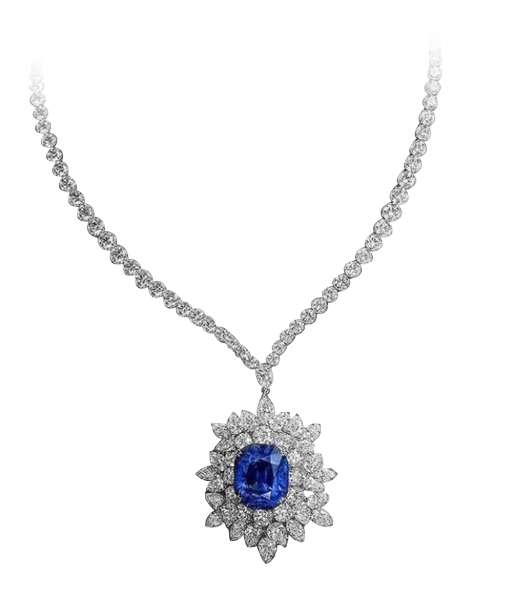 Luxury Saphire Queen Necklace VVS1 Diamond