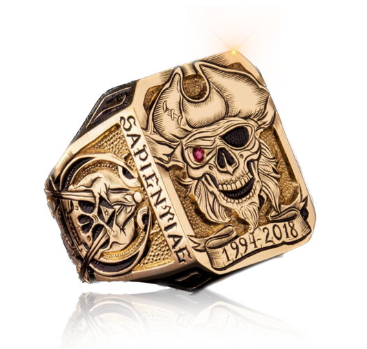 Rose Gold Pirate Skull Ring